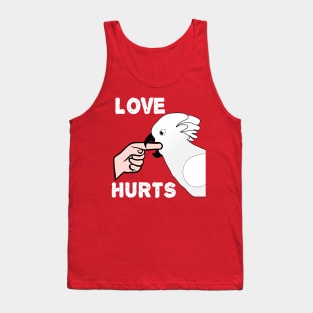 Love Hurts Umbrella Cockatoo Parrot Biting Tank Top